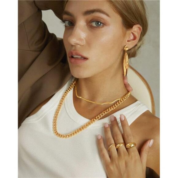 Pearl Long Gold Bar Earrings – Bamboo Leaf Inspired Statement Drops - Picture 3 of 6